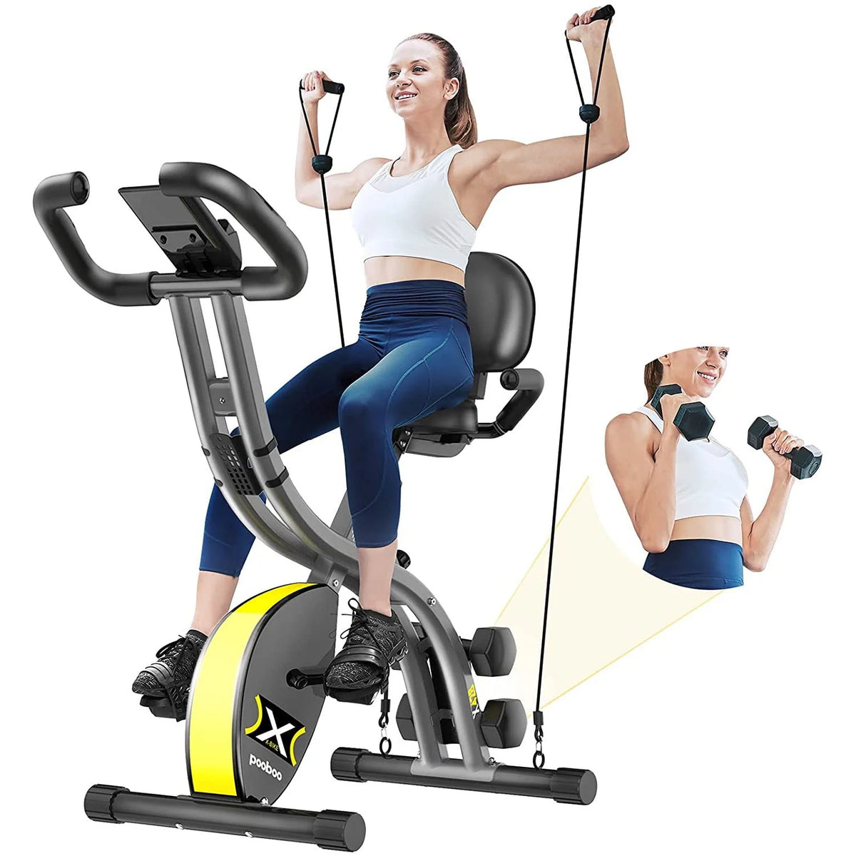 4-in-1 Folding Magnetic Exercise Bike T8195