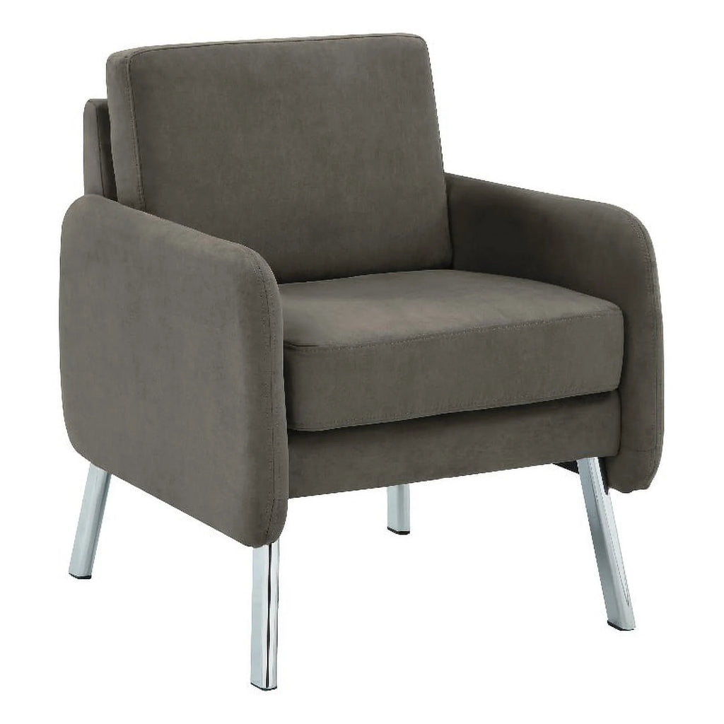 Charcoal Fabric Lounge Chair with Chrome Legs H977176