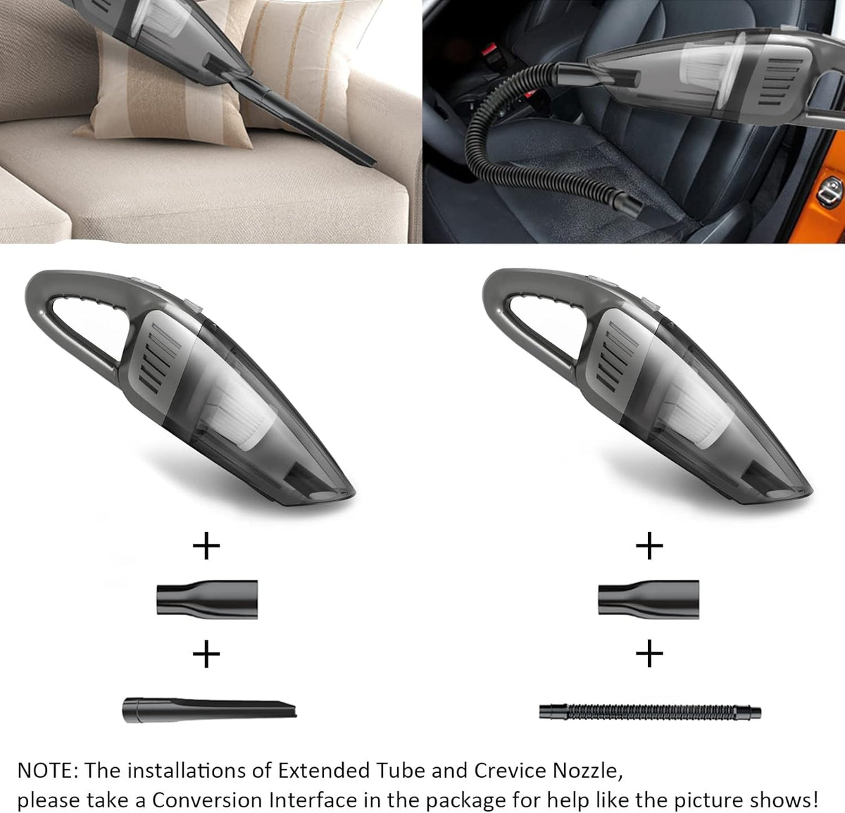 Portable Cordless Handheld Vacuum Cleaner, 8000PA, 120W, Wet & Dry, Pack of 2 M79159