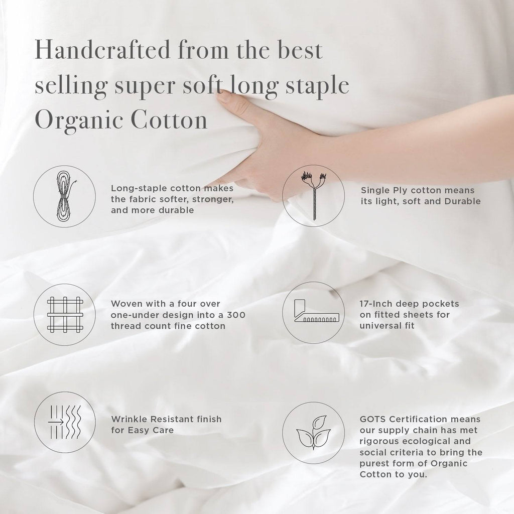 Full Sand Organic Cotton Sateen Flat Sheets M498142