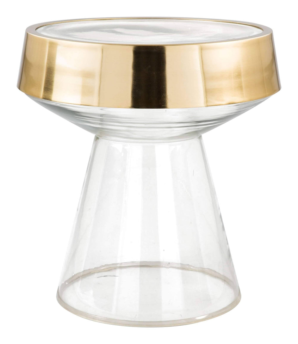 Clear Glass & Gold Side Table I643146