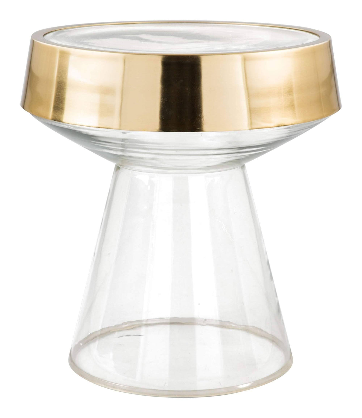 Clear Glass & Gold Side Table I643146