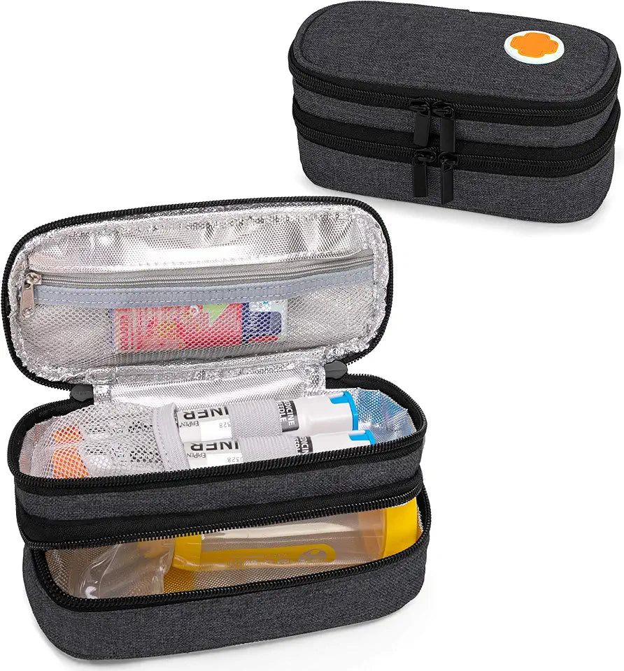 Black Double Layer Medicine Carrying Case S244
