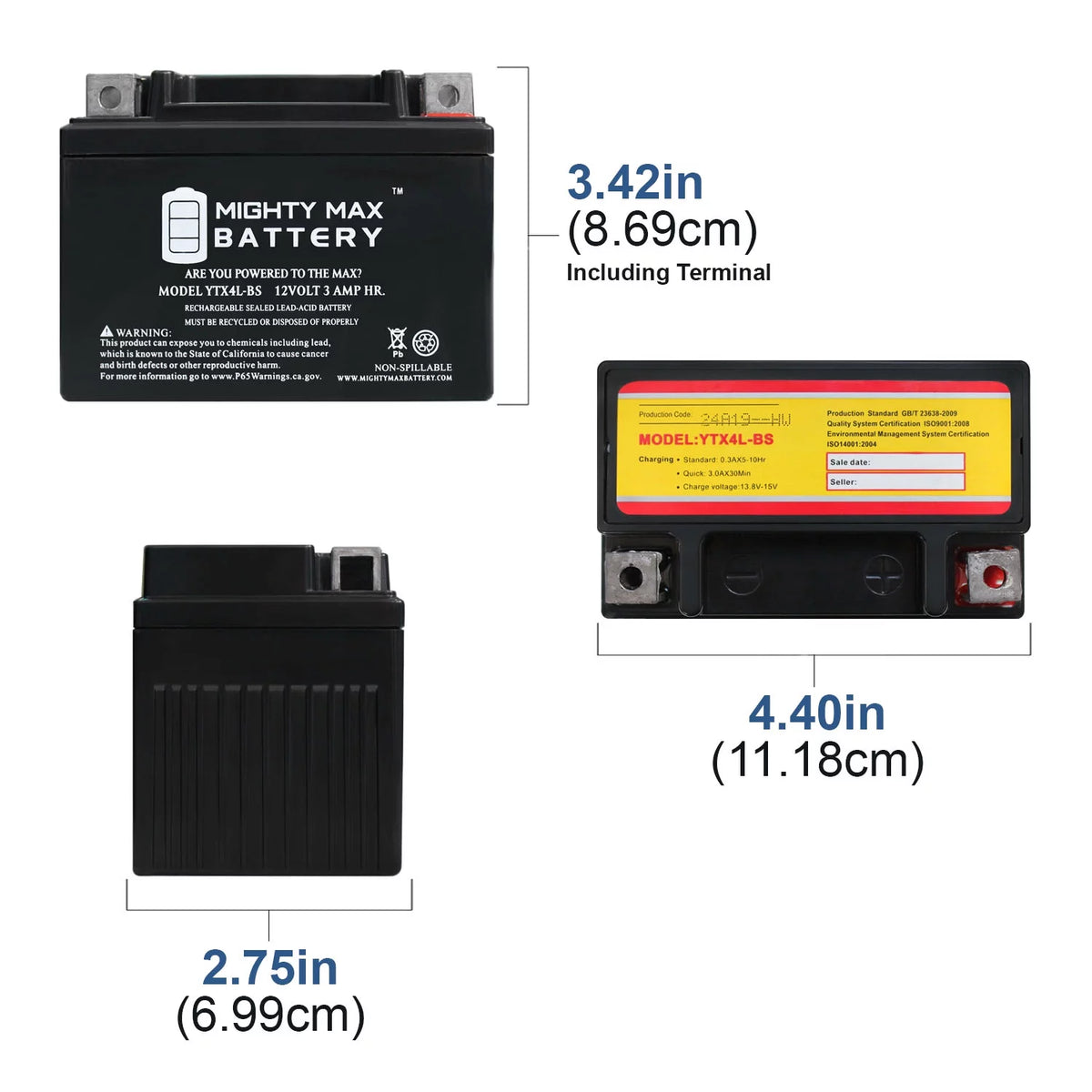 12V 3Ah 50CCA Replacement Battery D611