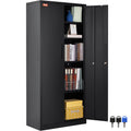 Metal Storage Cabinet 71" Steel Adjustable Shelves Black M57300