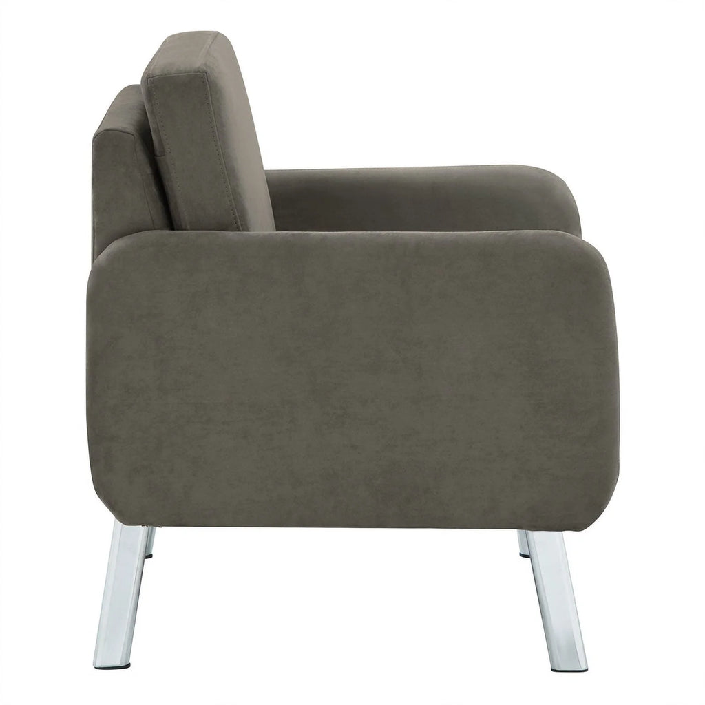 Charcoal Fabric Lounge Chair with Chrome Legs H977176
