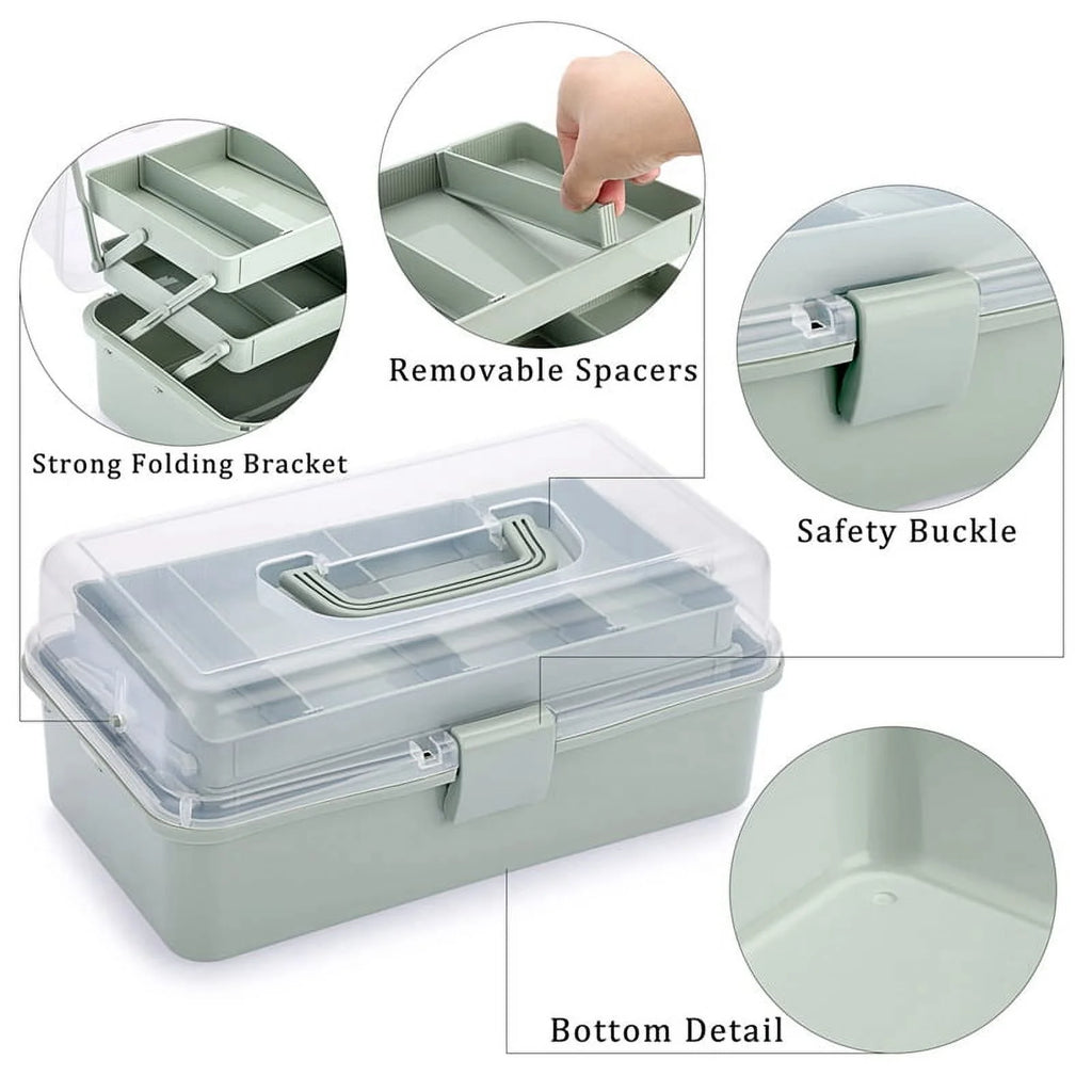 3-Layer Plastic Storage Box with Adjustable Spacers L57233