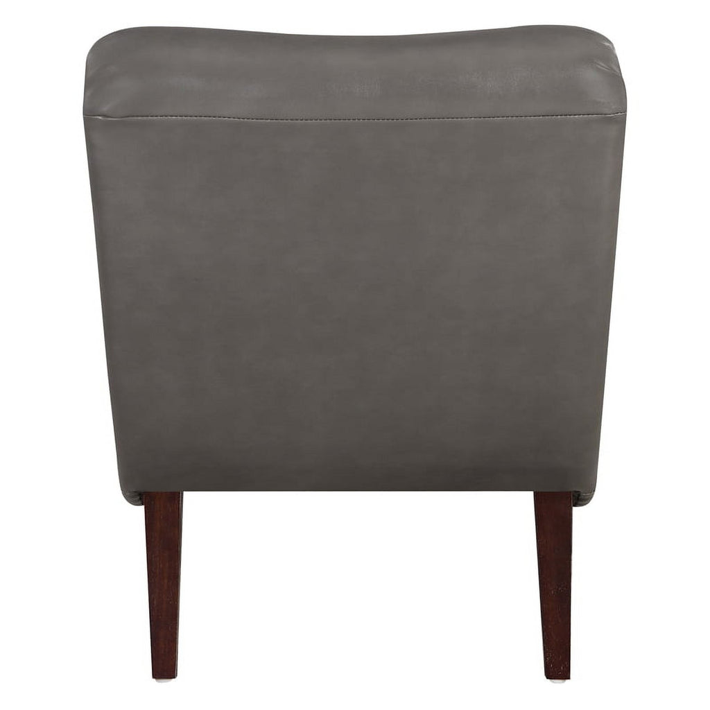 Pewter Faux Leather Lounger with Ottoman R440752