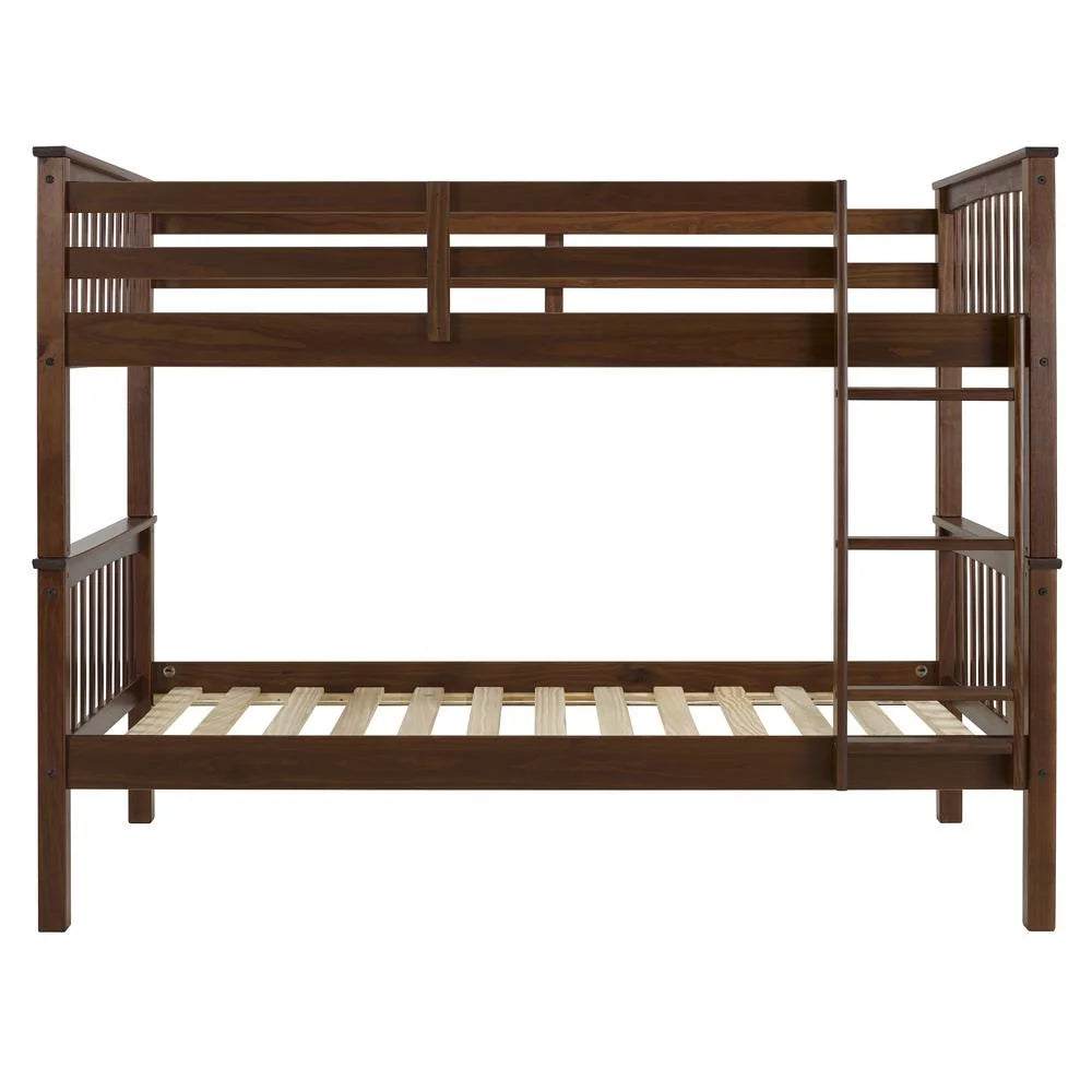 Solid Pine Wood Twin Over Twin Bunk Bed O587662