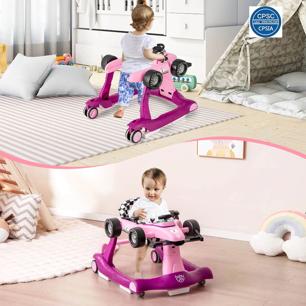 Foldable Adjustable Height Blue Baby Walker M16286