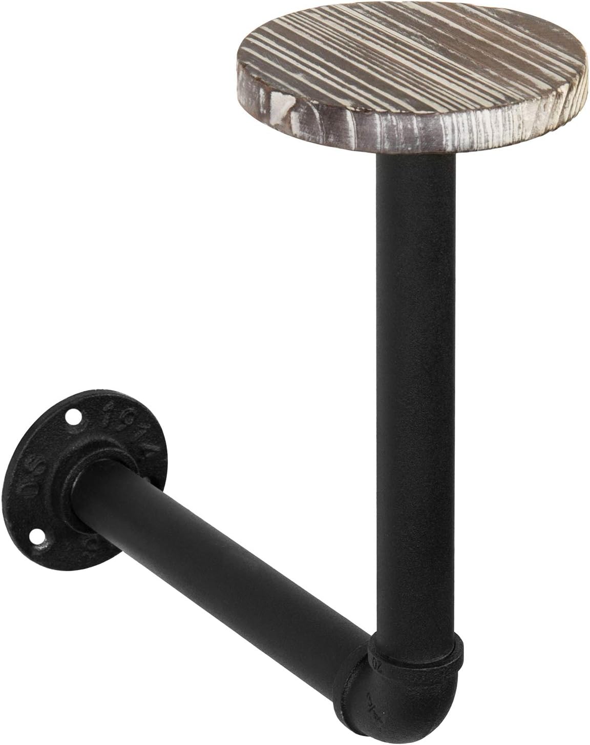 Rustic Brown Wood Hat Rack with Industrial Metal Wall Mounted Bracket Pack of 2 G981