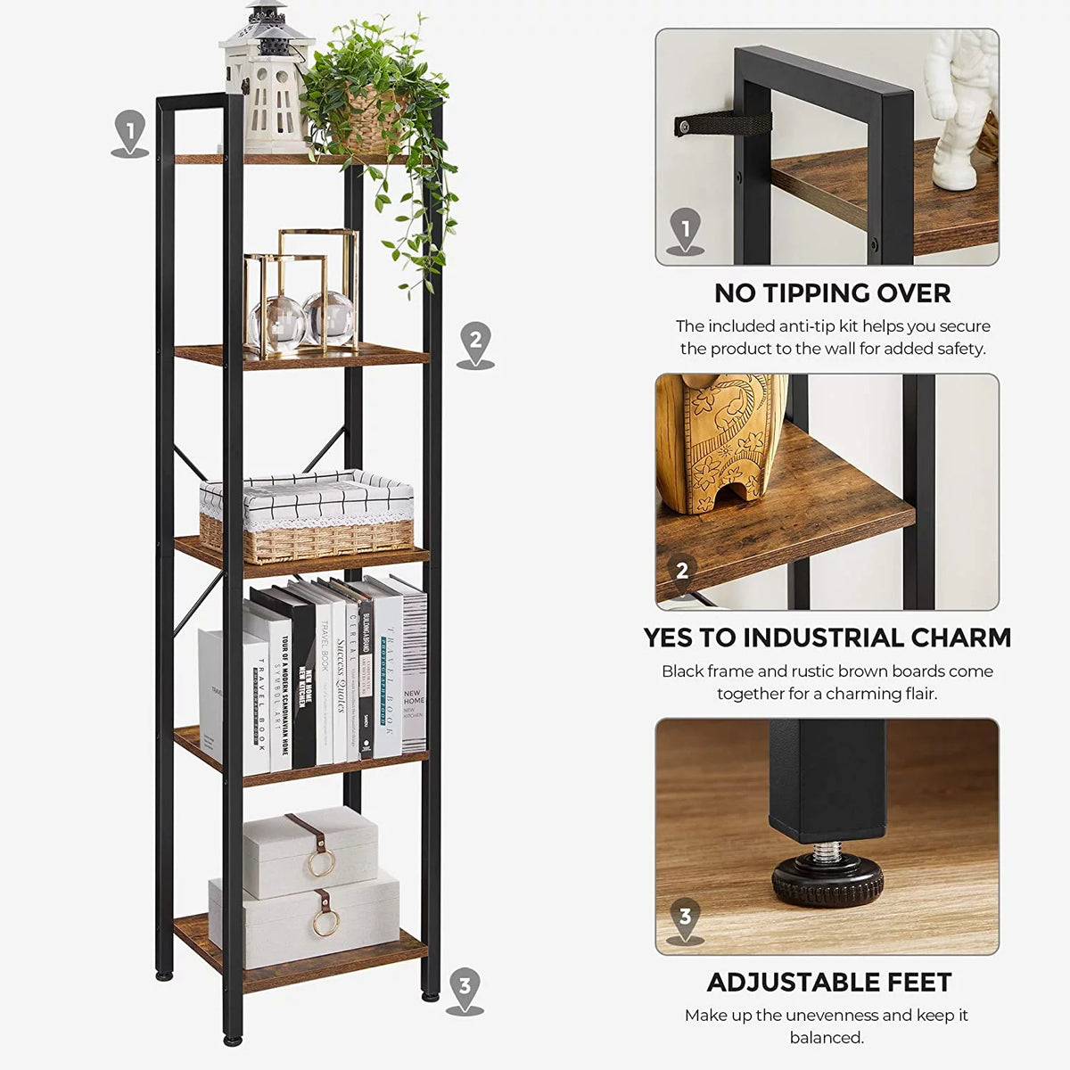5 Tier Bookshelf E89189