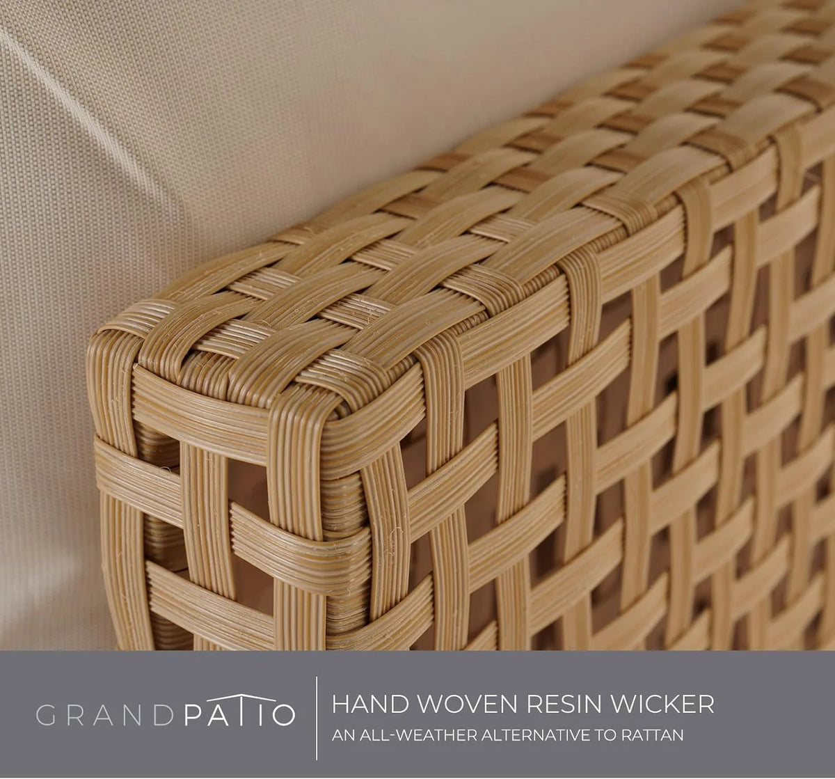7-Piece Wicker Patio Furniture Set with Beige Cushions and Coffee Table M6473