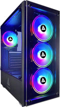 Black Mid Tower Gaming Case with 4 RGB Fans U307