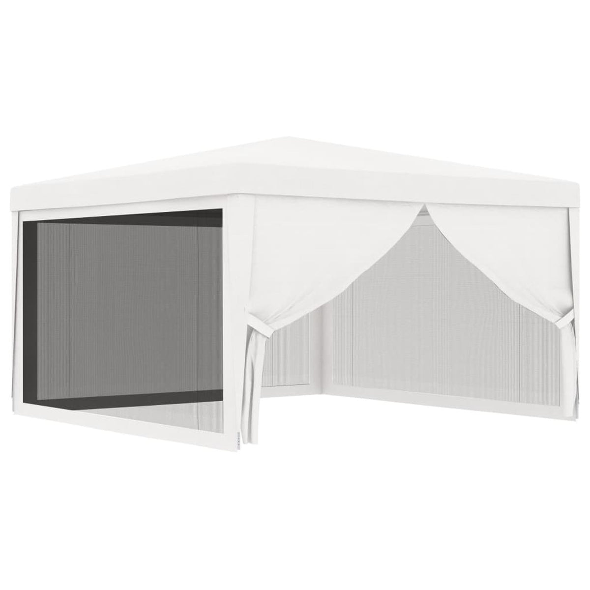 White Party Tent with 4 Mesh Sidewalls Outdoor Gazebo Canopy Sun Shade Shelter 13.1ft x 13.1ft x 9ft R7225