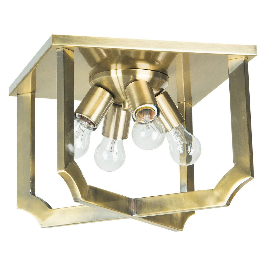 Antique Nickel 4 Light Flush Mount L8009