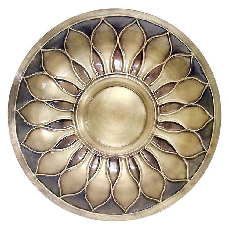 Brass Birdbath with Stake R70412