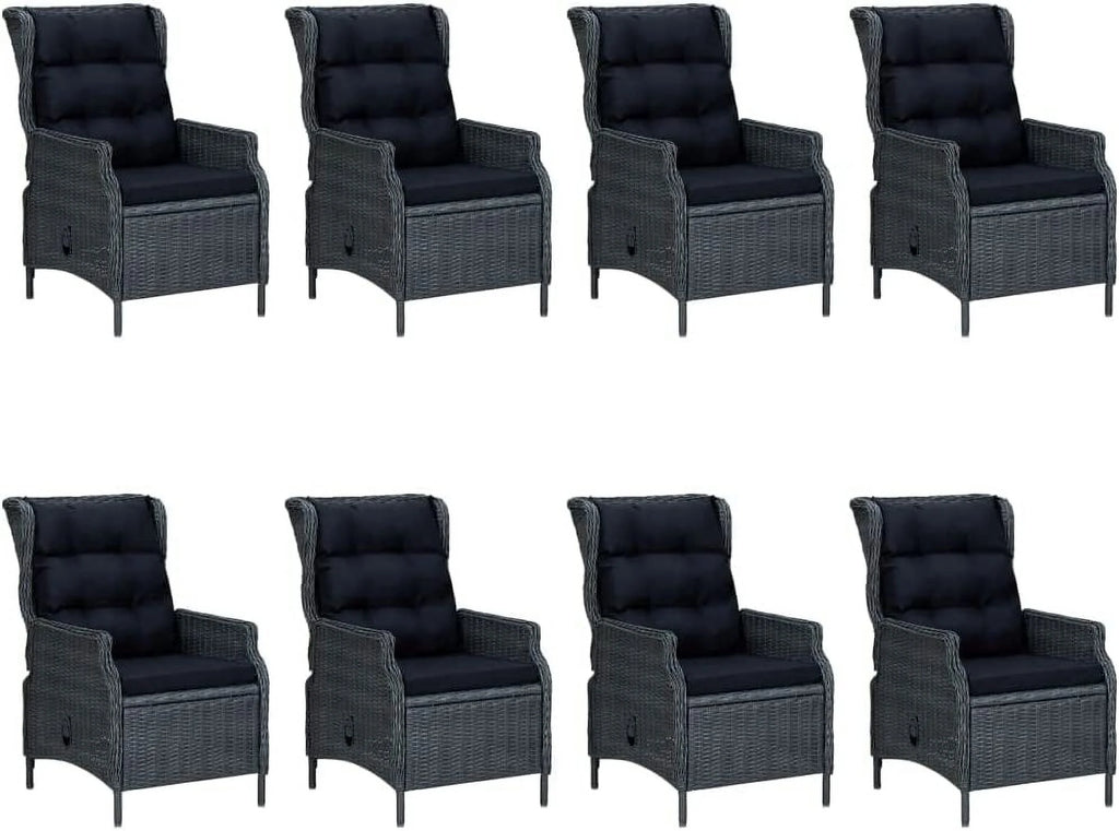 5 Piece Acacia Wood Patio Lounge Set with Dark Gray Cushions H767276