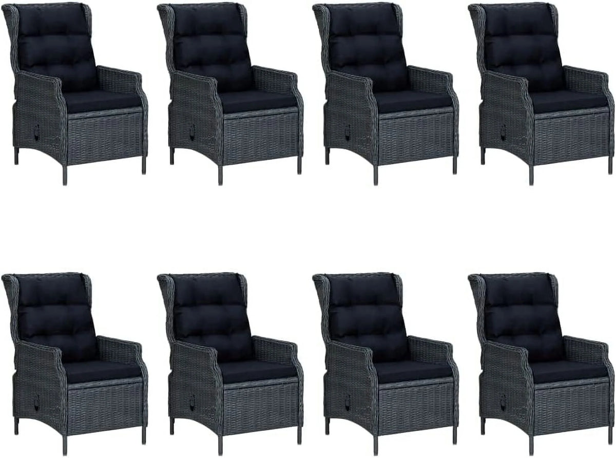 5 Piece Acacia Wood Patio Lounge Set with Dark Gray Cushions H767276