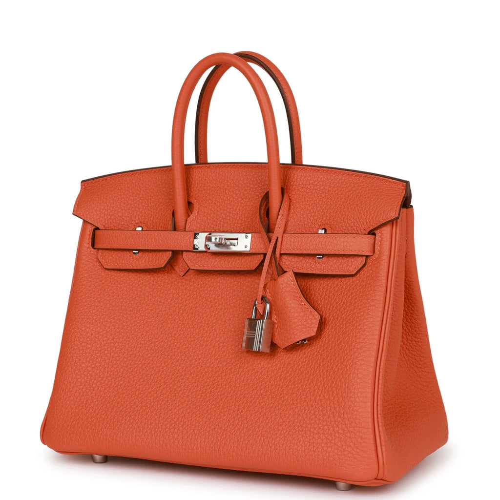 Orange Togo Palladium Hardware Handbag B777