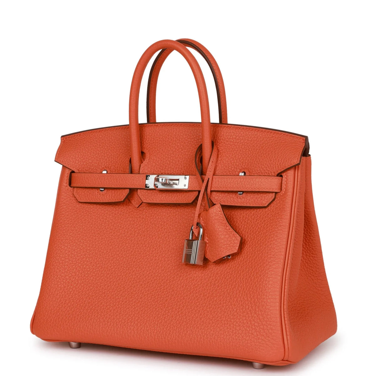 Orange Togo Palladium Hardware Handbag B777