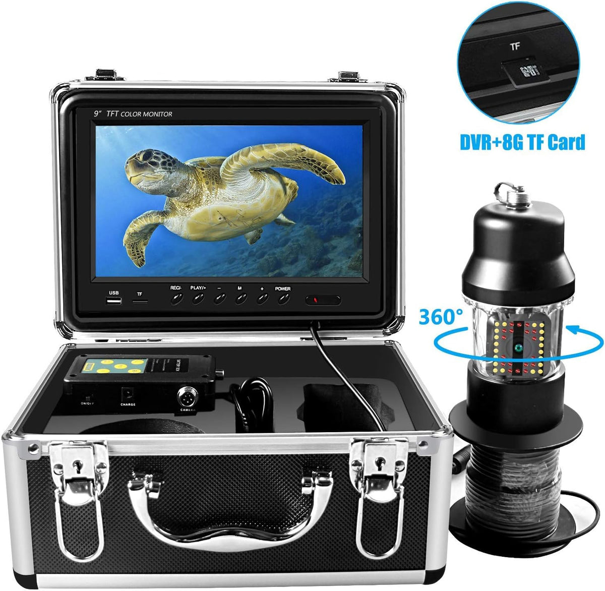 Waterproof 360° Rotating View Underwater Ice Fishing Camera with 9 inch LCD Monitor F8579