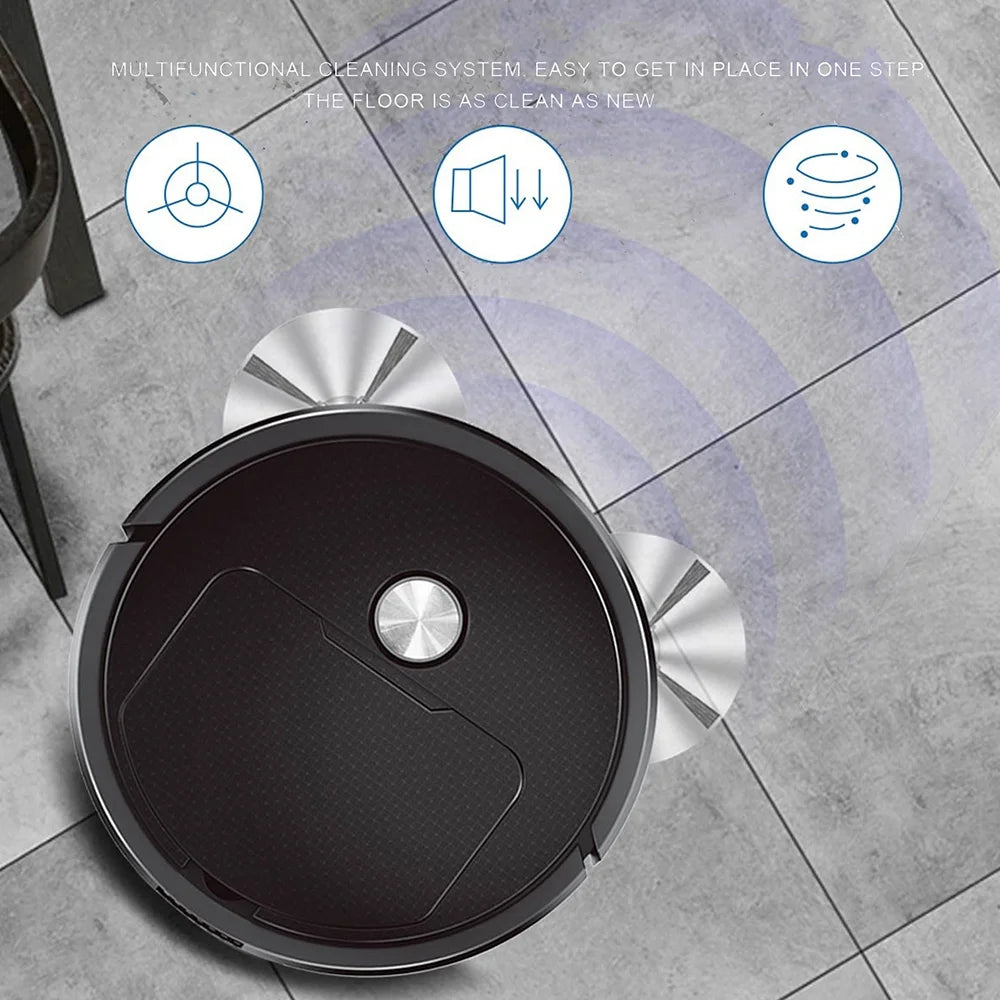 3 in 1 Black Robot Vacuum Cleaner B89779
