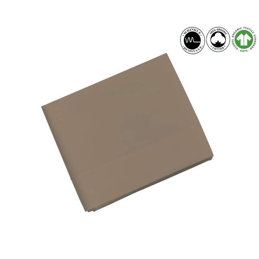 Full Sand Organic Cotton Sateen Flat Sheets M498142