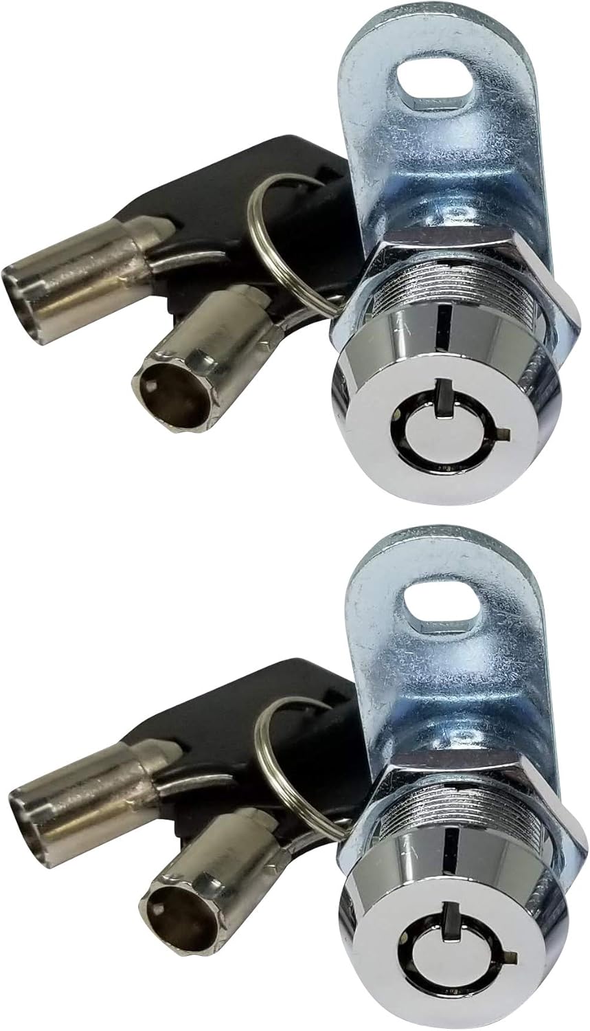5/8” Tubular Cam Lock, Keyed Alike Removable Key, Chrome, Pack of 5 Y66193