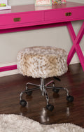 Beige Cream Rolling Stool Z775585