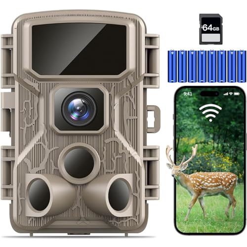 WiFi 4K 64MP Trail Camera with Night Vision IP67 Waterproof J585