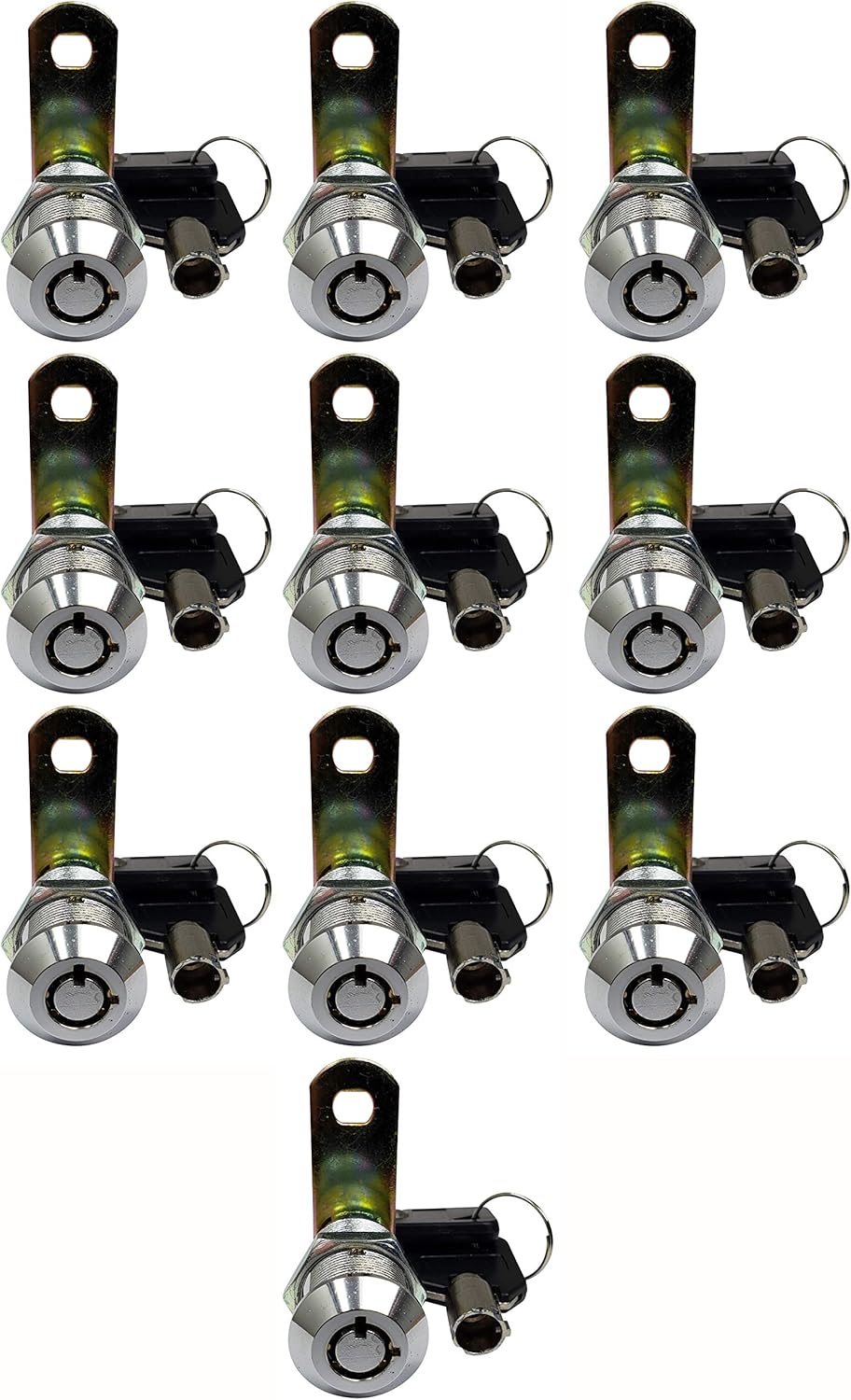 5/8” Tubular Cam Lock, Keyed Alike Removable Key, Chrome, Pack of 5 Y66193