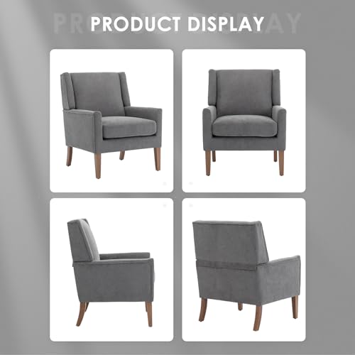 Beige Upholstered Fabric Accent Armchair R8552