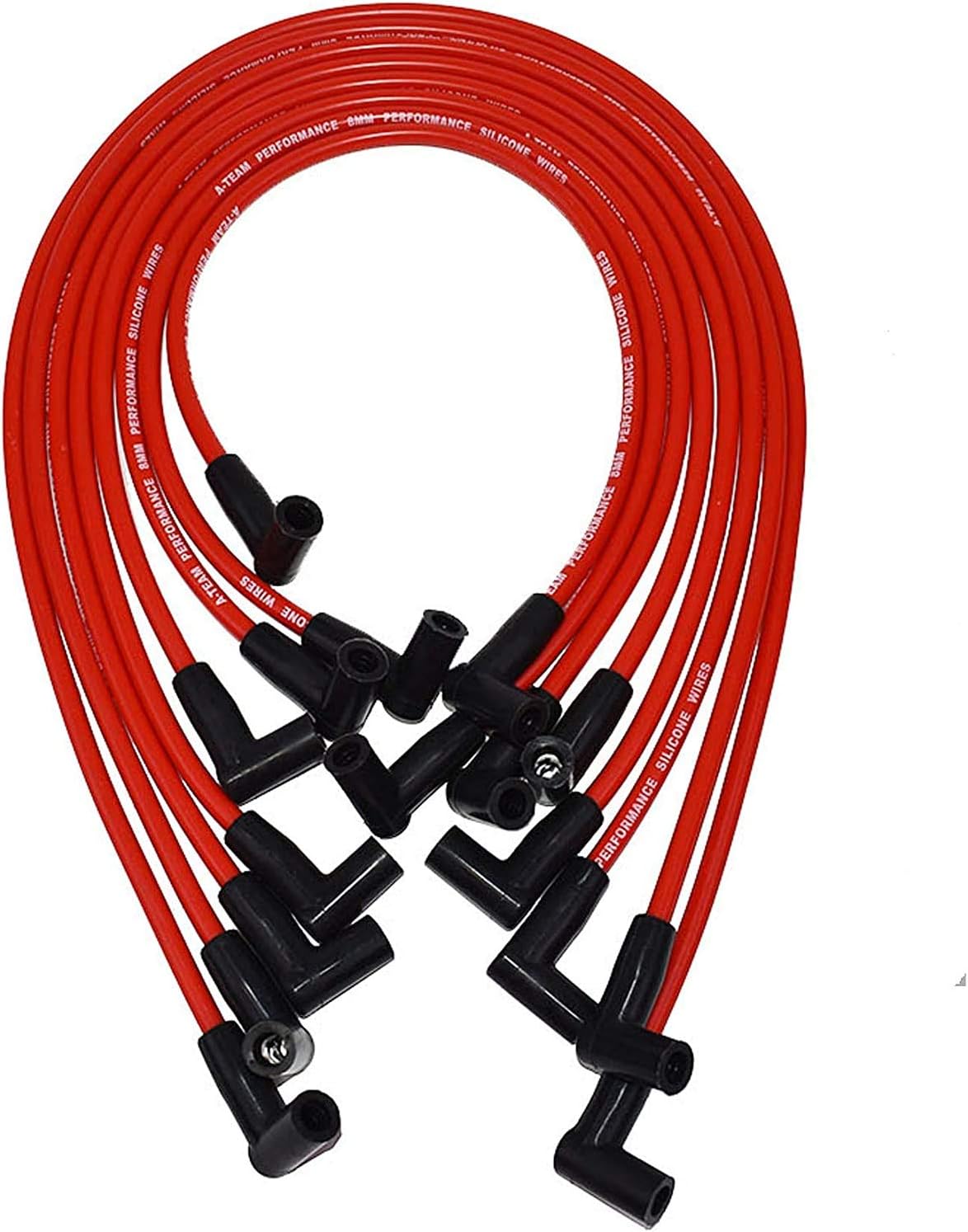 Red 8.0mm Spark Plug Wires & 45K Volt Coil for Chevy SBC O66330