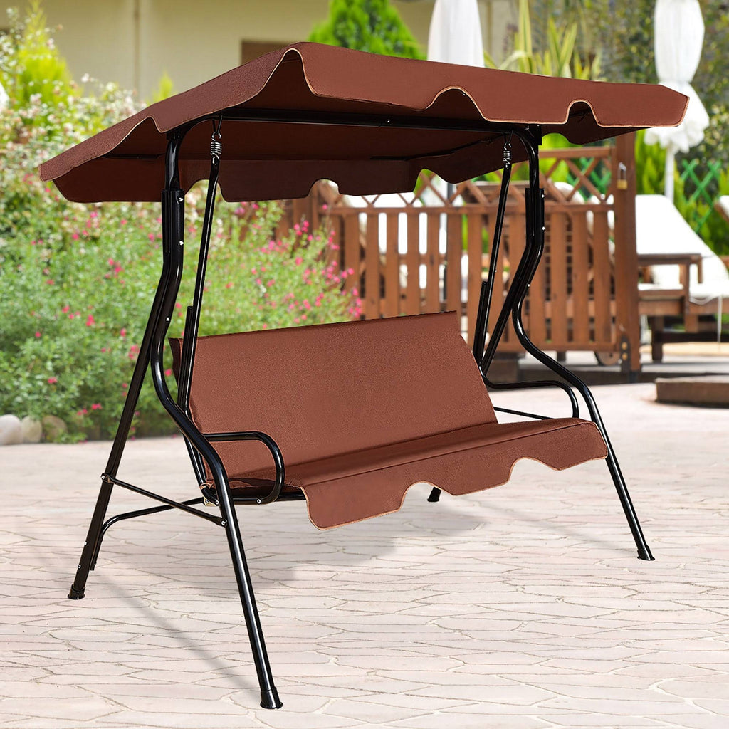 Black 3-Person Patio Swing with Canopy V85528