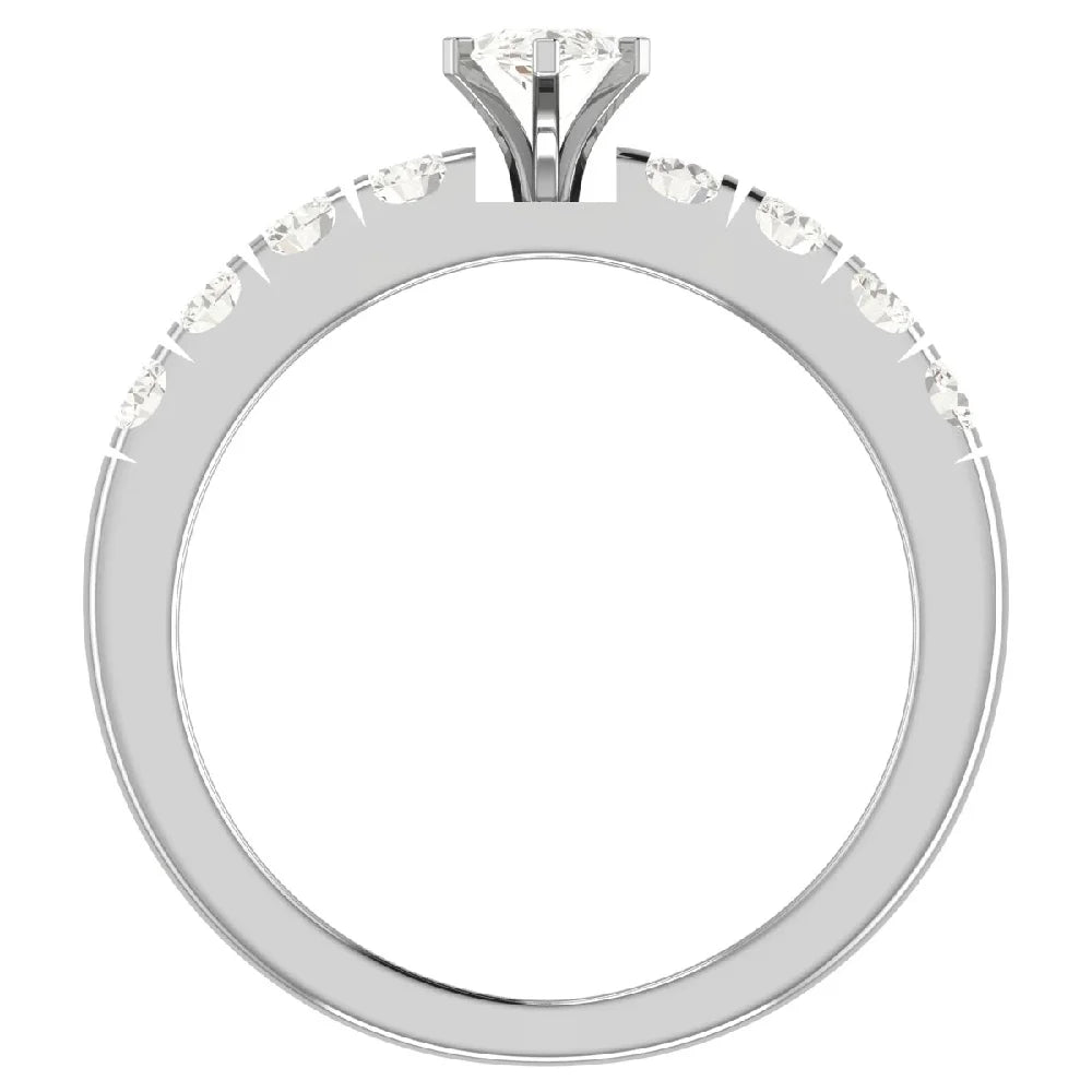 Marquise Cut 14K White Gold 1.20 CT Engagement Ring W867