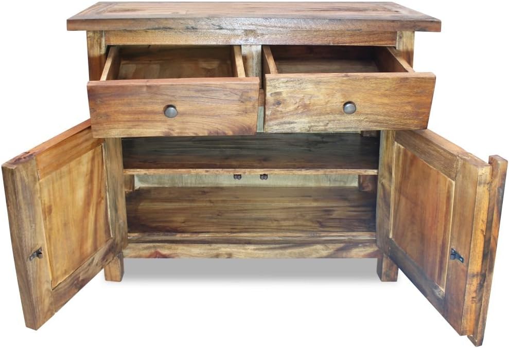 Rustic Wood Sideboard with 2 Drawers and Doors Q63946