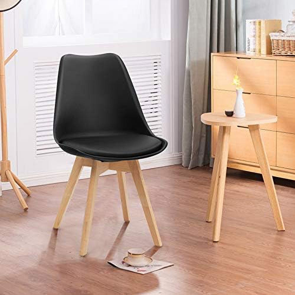 Set of 4 Upholstered Dining Chairs with Solid Wood Legs G755