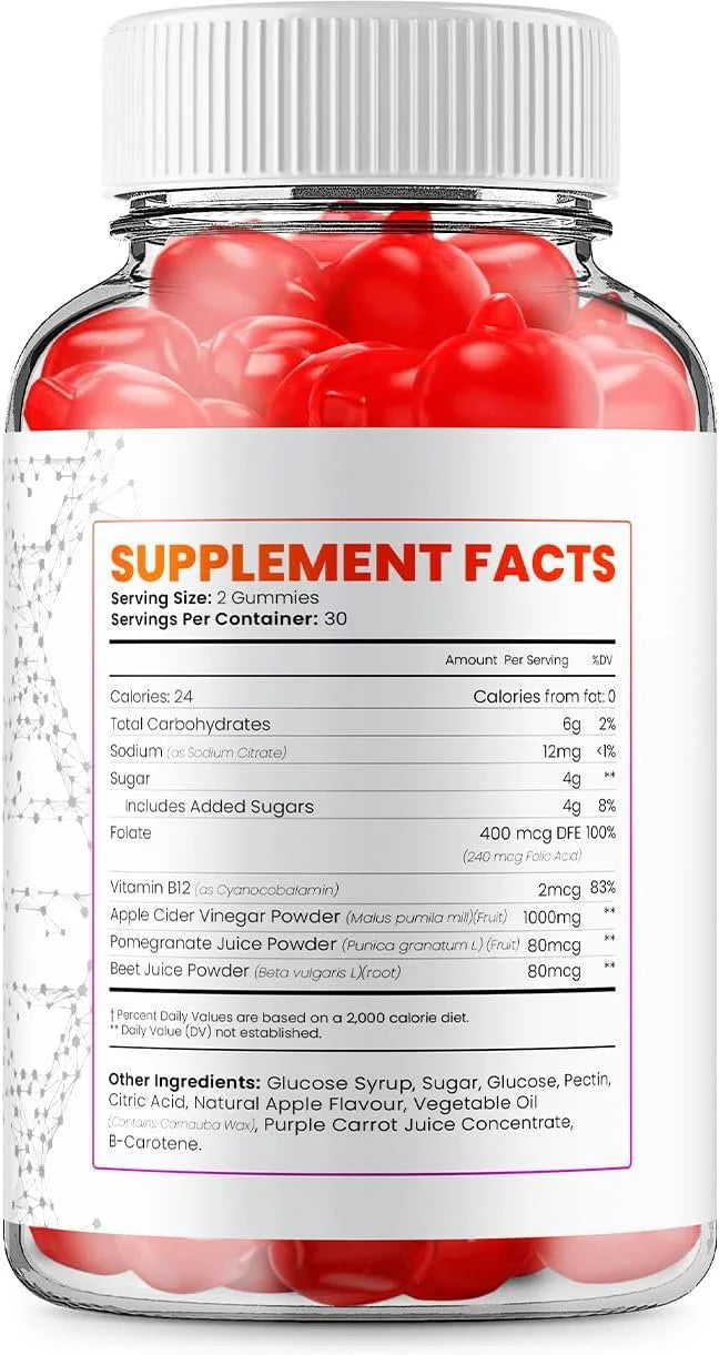 Apple Cider Vinegar Gummies Dietary Supplement 180 Gummies Q457147