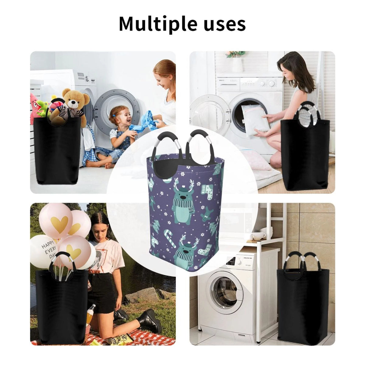50L Rectangular Laundry Hamper with Aluminum Handles P7518