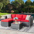 3 Piece Aegean Blue Outdoor Sectional Sofa Set C58234