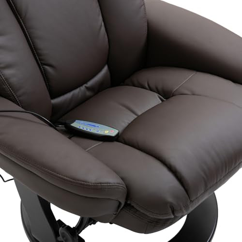 Black PU Leather Massage Recliner Chair with Ottoman F77009