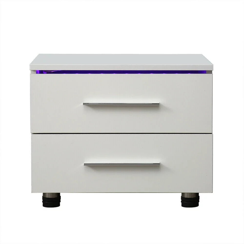 High Gloss 2 Drawer Nightstand Z848