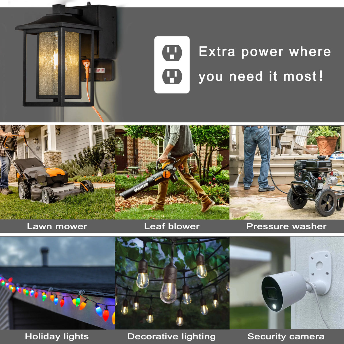 Black Dusk to Dawn Sensor Outdoor Wall Sconces with Seeded Glass and GFCI Outlets Q31904