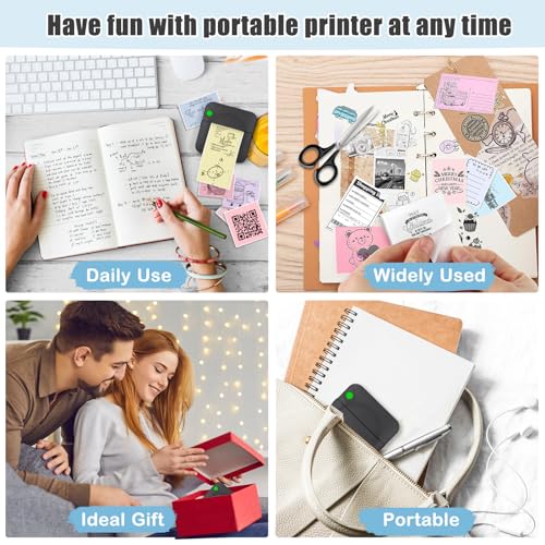 Pink Mini Thermal Printer with 11 Rolls Paper P45175