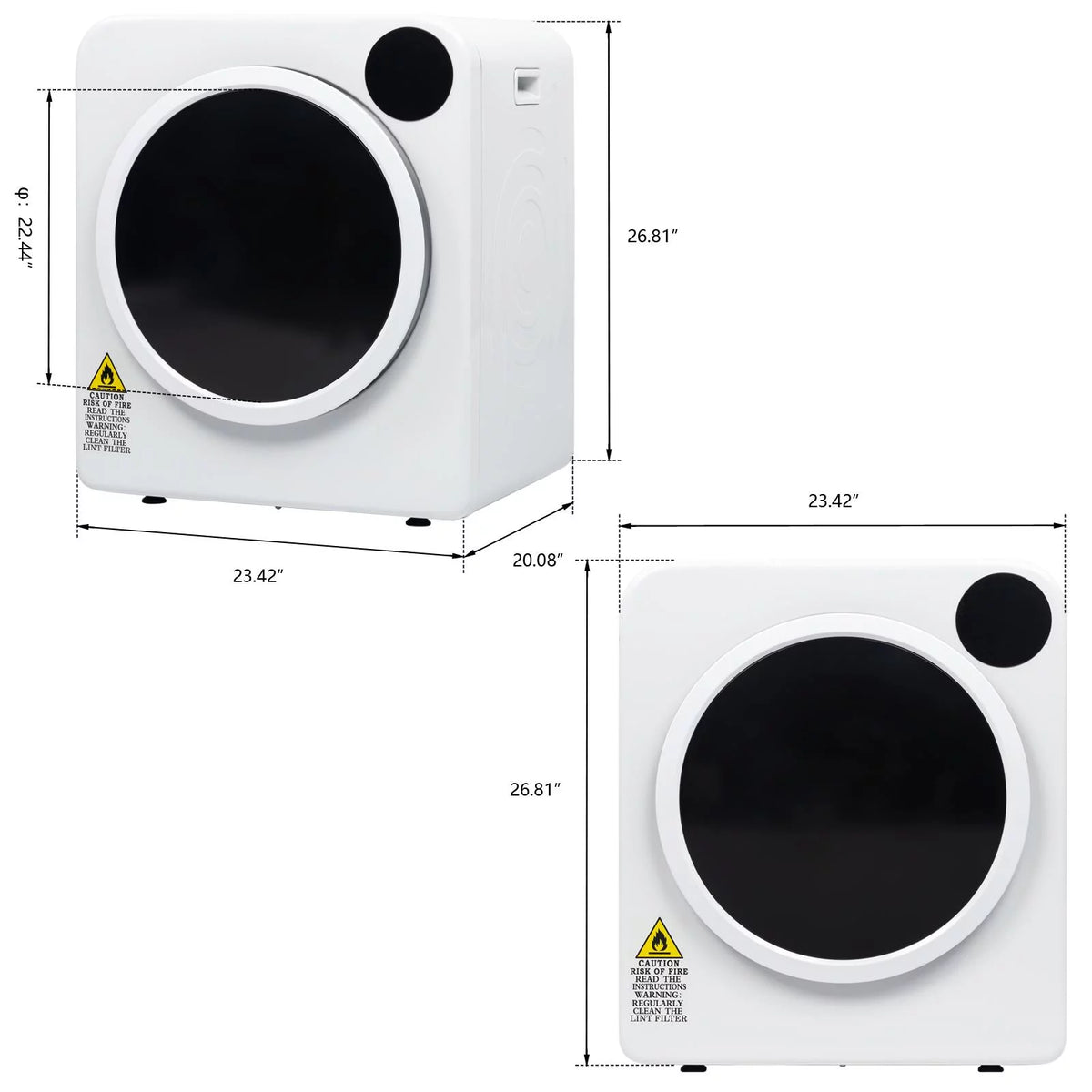 Electric Tumble Laundry Dryer Stainless Steel Tub 13.2 lbs F397409