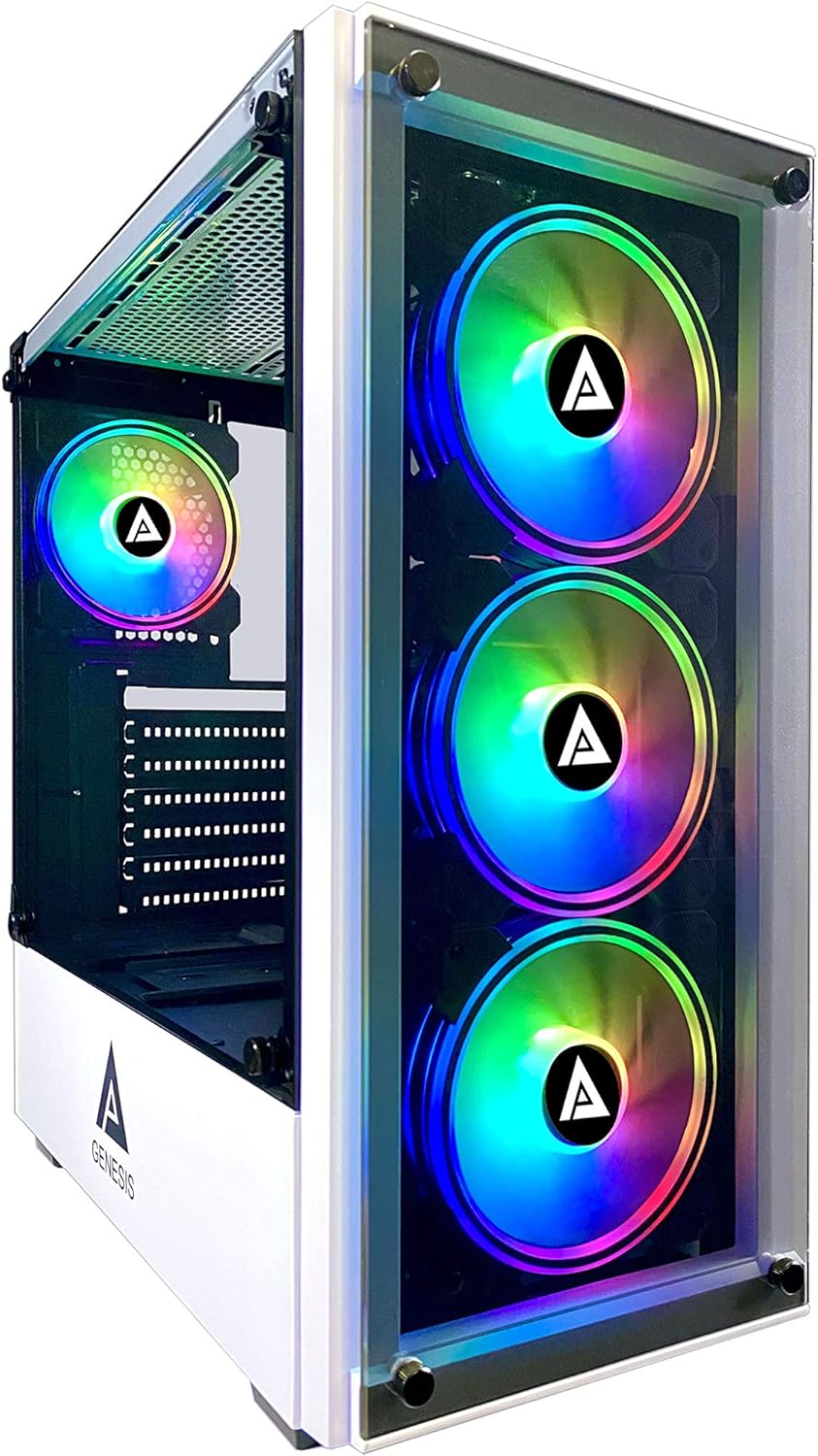 Black Mid Tower Gaming Case with 4 RGB Fans U307