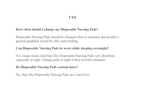 Disposable Nursing Pads, 100 Count W9172