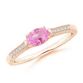 14K Rose Gold Sapphire and Diamond Solitaire Ring S436