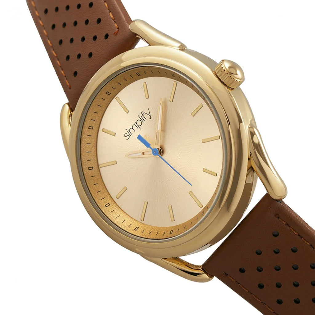Gold Leather-Band Watch L65138